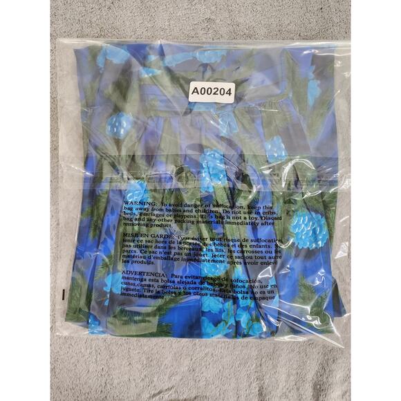 Vintage 40s VIP Fabrics Floral Pleated Maxi Skirt Size S Blue Green Metal Zip - Picture 7 of 7